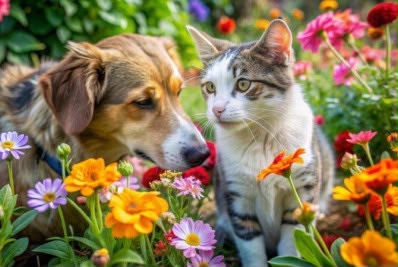 Médico-veterinário avalia a pele de um cão durante consulta, reforçando os cuidados com alergias e dermatites em cães e gatos na primavera.
