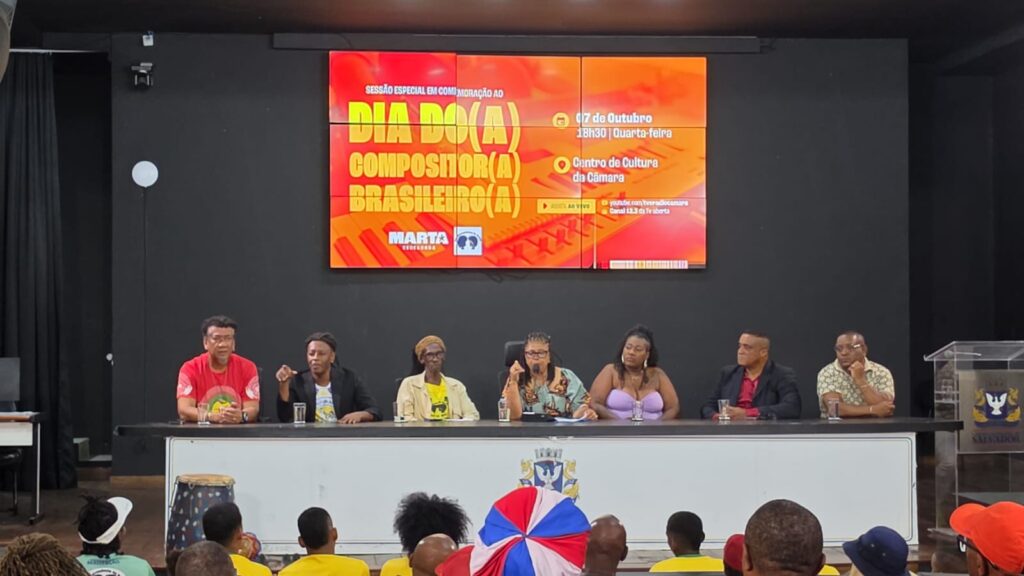 Sessão especial na Câmara Municipal de Salvador homenageia compositores baianos e destaca a importância dos direitos autorais e da valorização profissional.